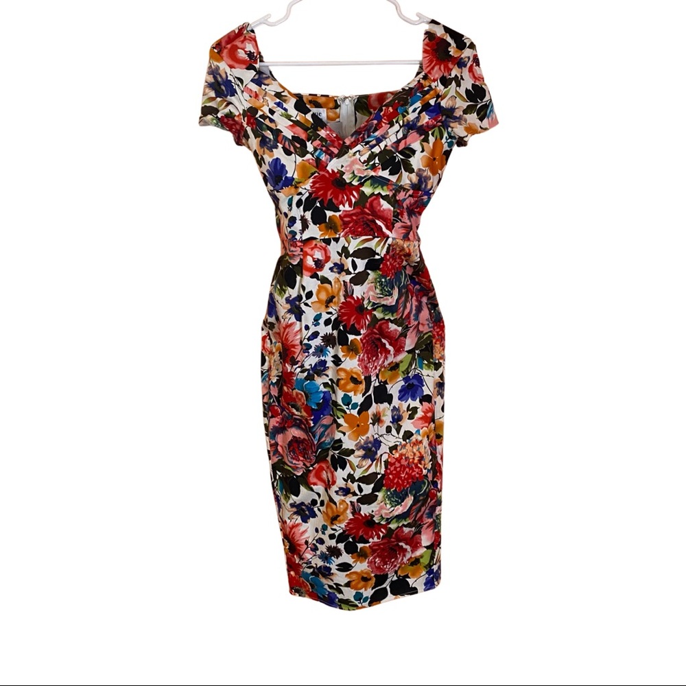 Retro pencil floral dress